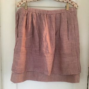 Anthropologie lavender silk skirt size L